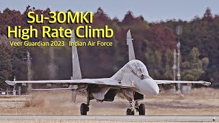 [ASMR 百里基地] インド空軍 Su-30MKI戦闘機　空自F-2、アグレッサーF-15とフォーメーション飛行、ハイレートクライム　IAF Su-30MKI 　Veer Guardian 2023