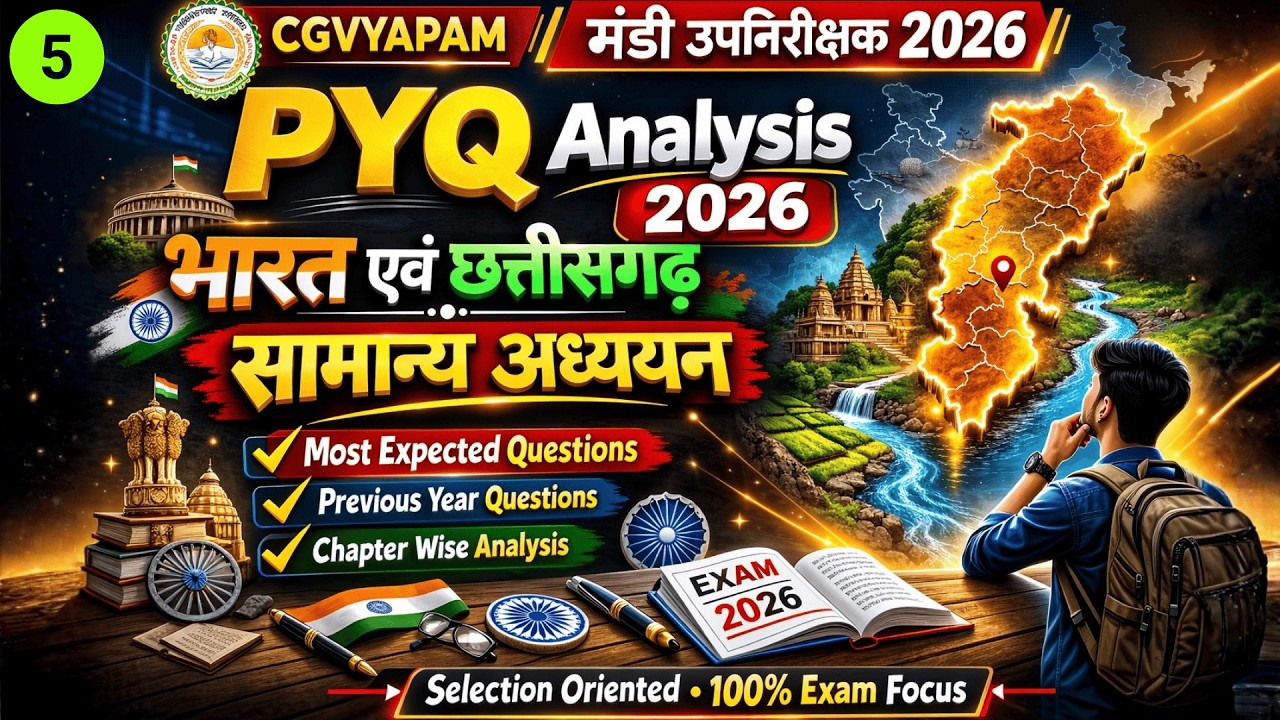 Indian + Chhattisgarh GS PYQ Analysis 2024-2026 तक पूछे गए प्रश्‍न 🎯