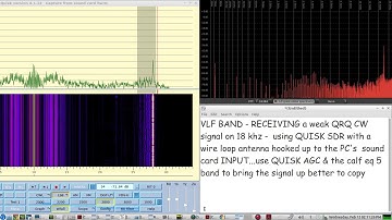 Receiving a QRQ CW signal on VLF using QUISK SDR and wire antenna attached to sound card input