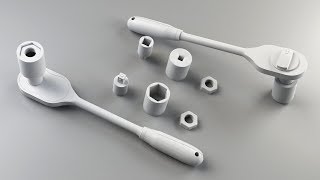Modo modelling - socket wrench