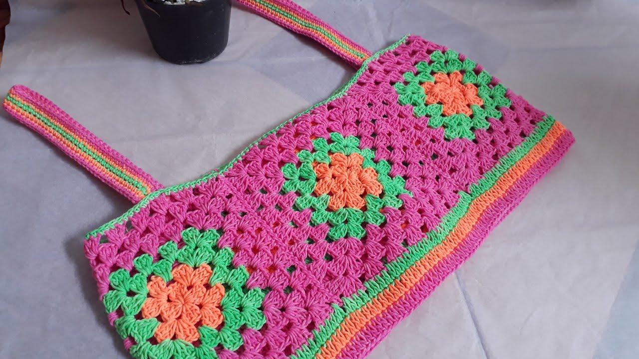 cropped squares neon em crochê passo a passo | Ateliê Karina Firmino | #passoapasso #croppeddecroche