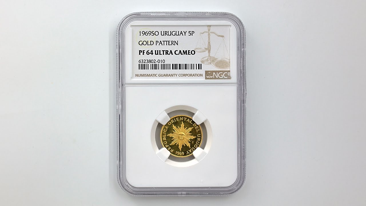 1969SO ウルグアイ 1ペソ パターン 金貨 プルーフ NGC PF 64 UC 未使用