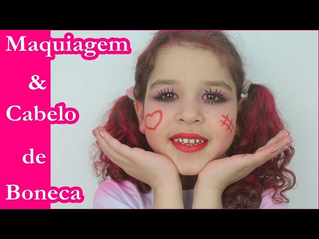 Boneca infantil maquiagem