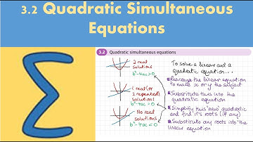 3.2 Quadratic simultaneous equations (Pure 1 - Chapter 3: Equations and inequalities)