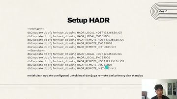 Simulasi Implementasi High Availability Disaster Recovery (HADR) pada IBM DB2