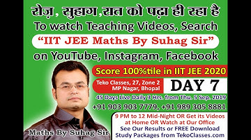 Day 7 Lec 1 Circles Co-ordinate Geometry Crash Course JEE Main Advanced 2020 Complete Maths By Suhag