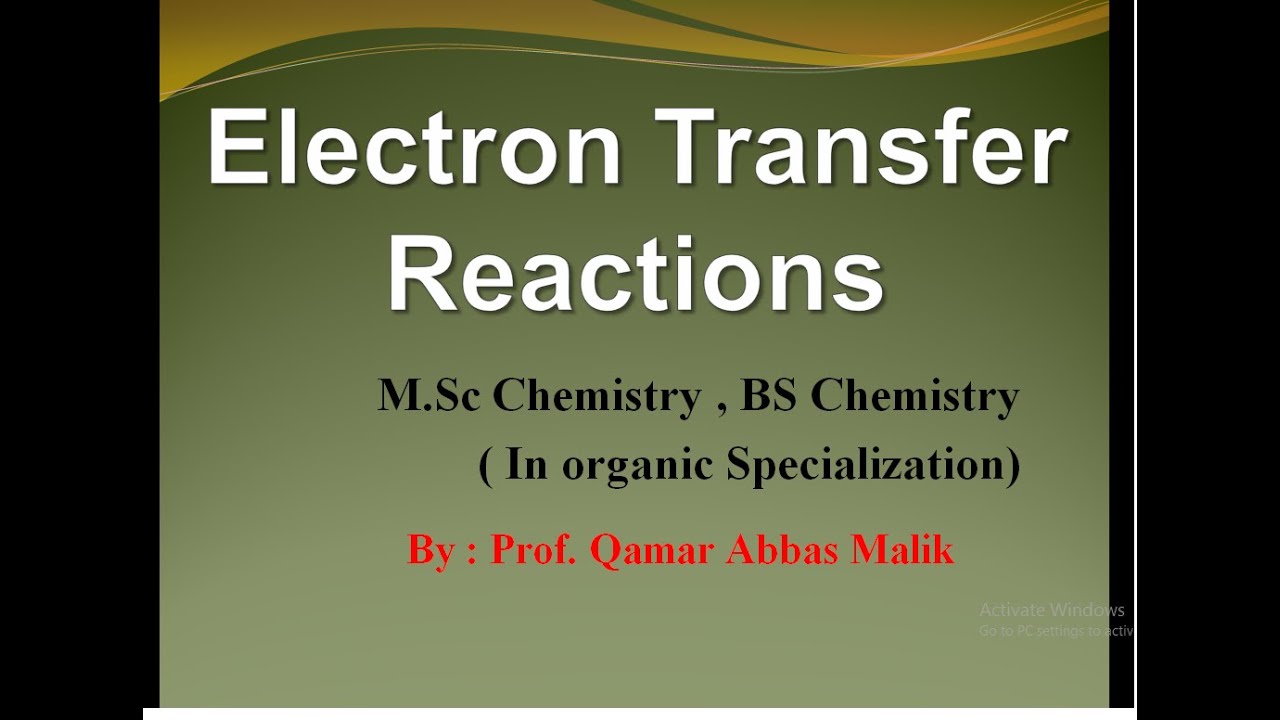 Electron transfer reaction by outer sphere mechanism YouTube