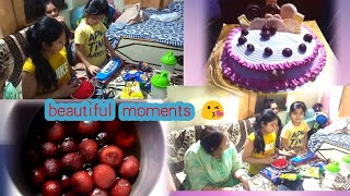 Vlog Traveling-22  Shahdol #baji ne bacchon ko gift di# gulaab jamun#Saloni#pineapple cake#busy day