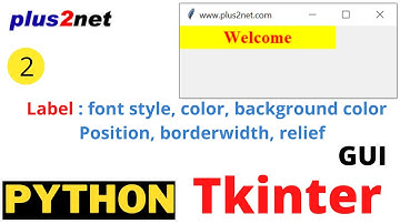 Tkinter Label with font styles color & background using fg bg text & relief with borderwidth