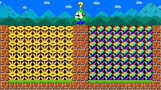 If Mario Collect 999 Golden - Rainbow Flower tried to beat Super Mario Bros | ADN MARIO FUN