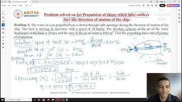 Lecture 28 Problem on Jet Propulsion of ships: Inlet orifices face the direction of motion of ship