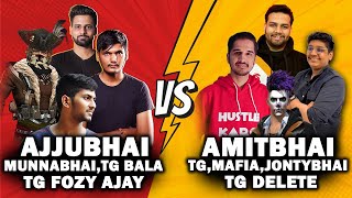 Ajjubhai Squad Funny Clash Fight With Amitbhai Squad | Tg Fozyajay,Tg Bala etc |Free Fire Highlights