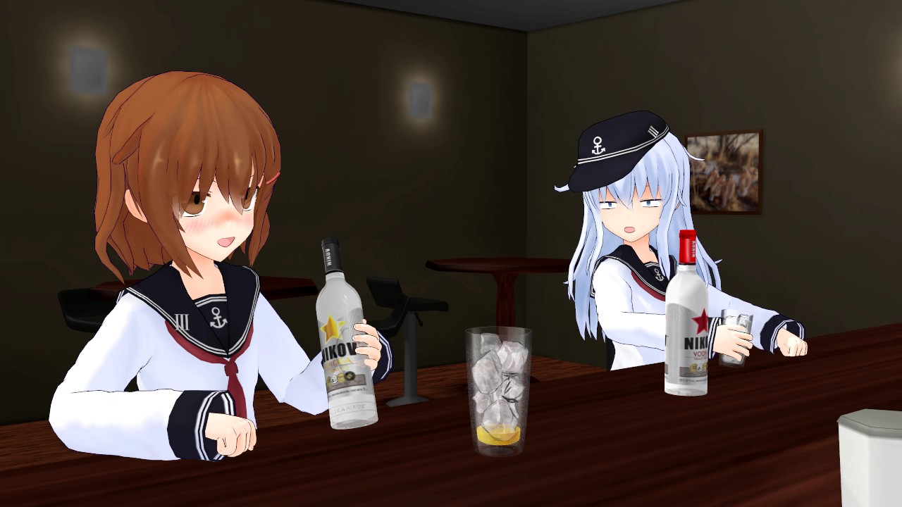 MMD Kancolle - Hibiki's New Drinking Partner - YouTube.