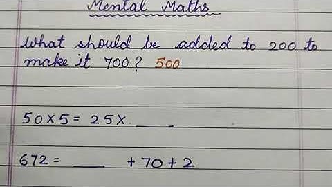 Mental Maths for Class 3 and 4 | Questions with solutions based on Mental Maths
