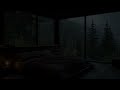 Heavy Rain and Calm Piano Music | Cozy Bedroom Ambience for Sleeping, Studying and Relaxing