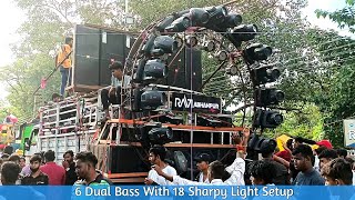 Dj Ravi Abhanpur ! 6 Dual Bass 18 Sharpy Ring light Setup 💥 Non Stop Bhakti Song