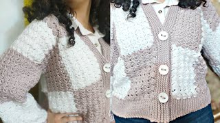 جاكيت كروشيه بناتي /ستره كروشيه patchwork cardigan in an easy way