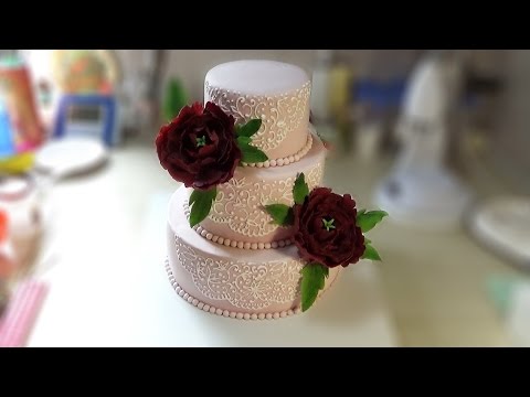 Свадебный торт с пионами  Wedding cake with peonies  English Subtitles  - Я - ТОРТодел!