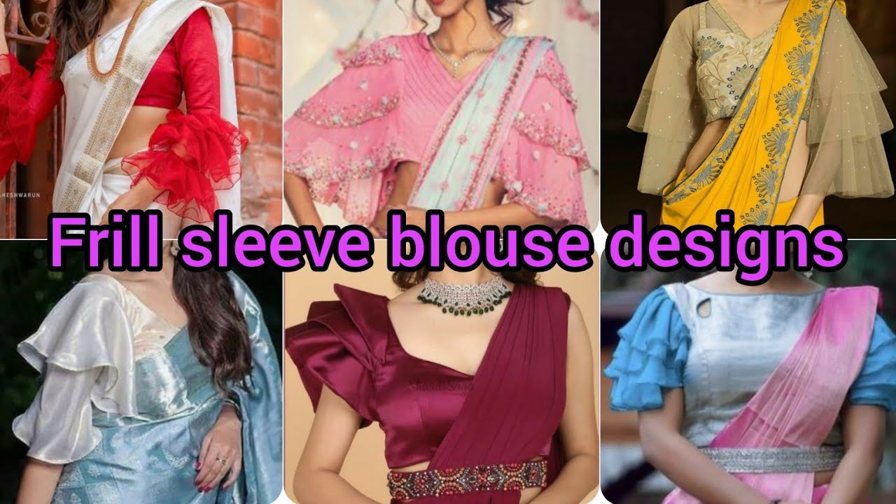 latest frill sleeve blouse designs Ruffle sleeve design layer bell