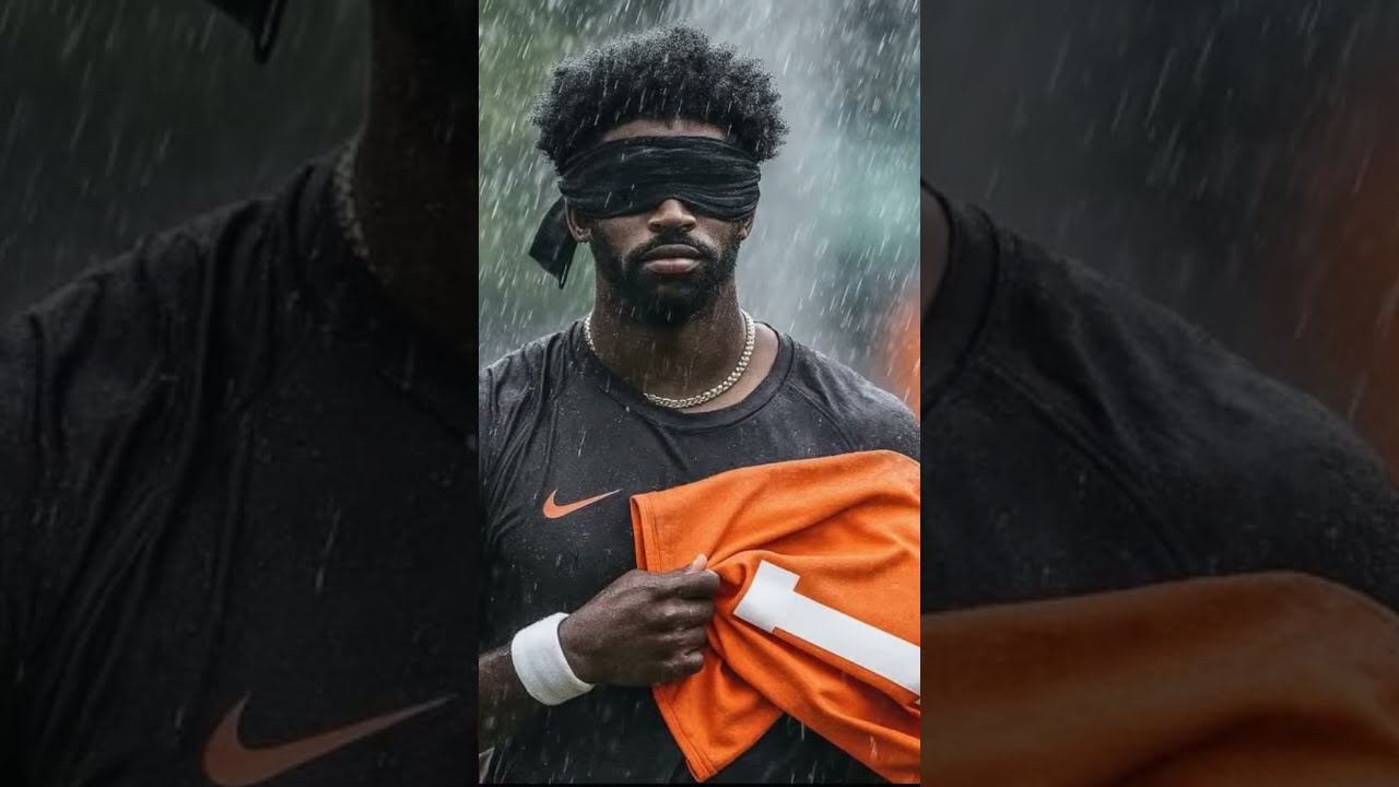 Shedeur Sanders Throwing Passes Blindfolded Football Colorado Cleveland