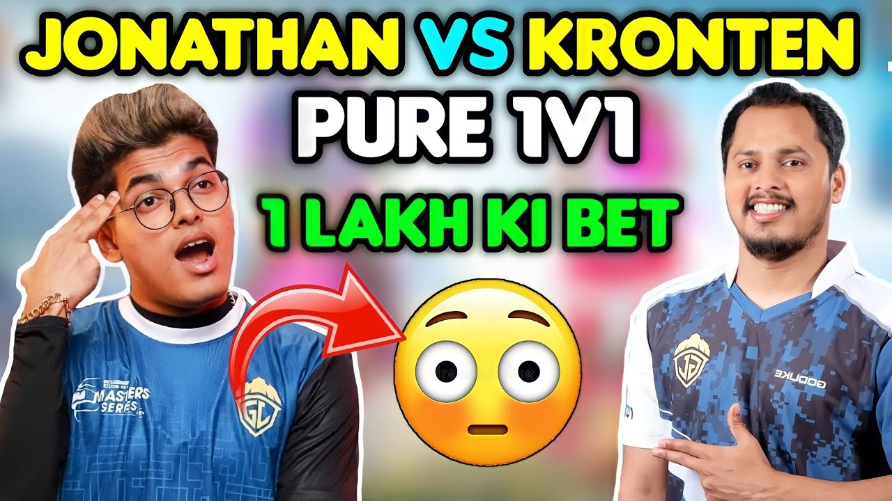 Jonathan vs Kronten pure 1v1 match for 1 lakh rupees 😲 Dobby shocked 🇮🇳 ...