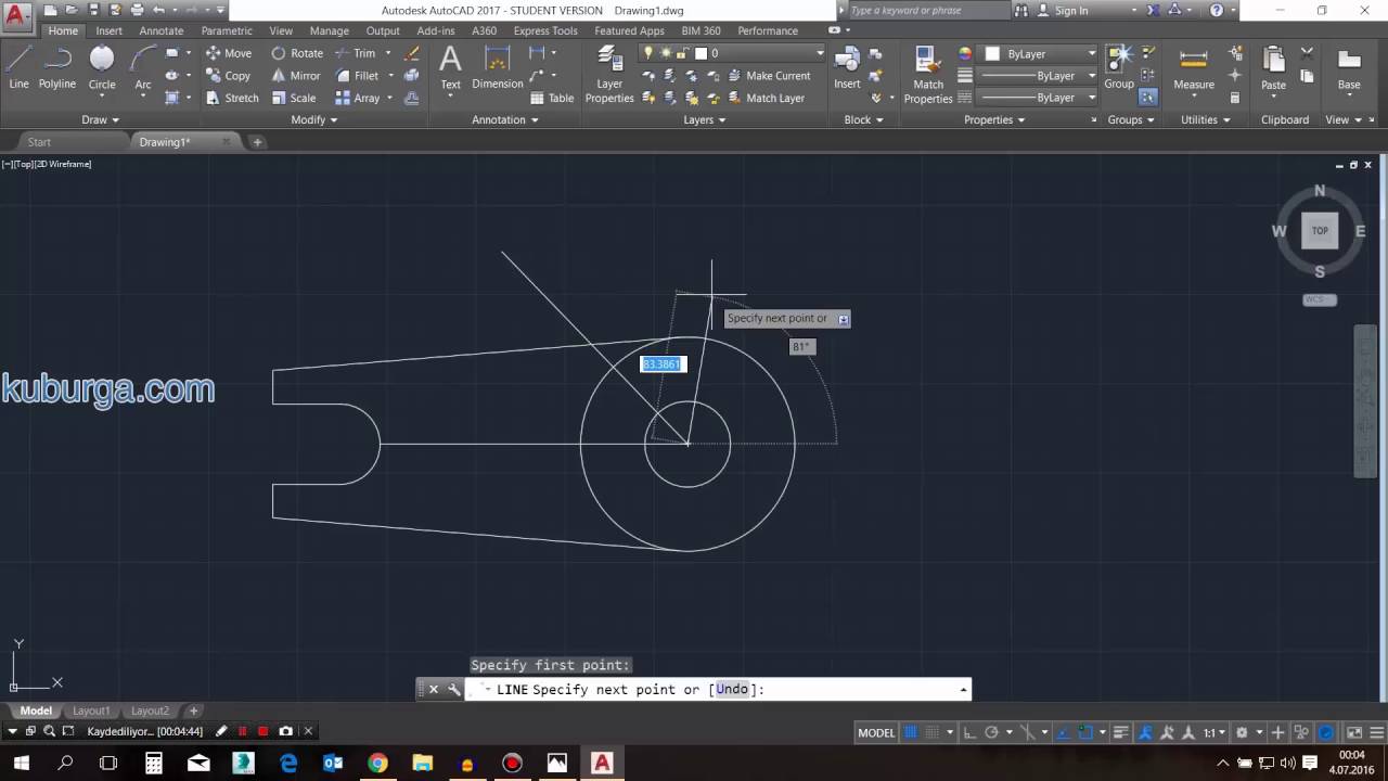 Basit Autocad Egzersiz Çizimleri 8 - YouTube