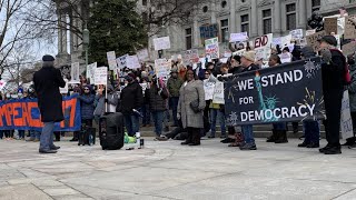 Hundreds of people protest the Trump Administration at Pa. State Capitol
