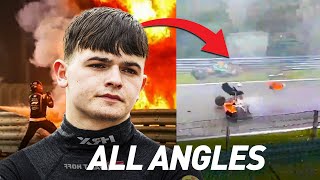 HORROR CRASH! Dilano Van 'T Hoff fatal crash ALL ANGLES at SPA FRANCORCHAMPS | Formula Regional