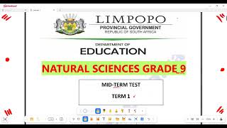Natural Sciences Grade 9 March Exam Term 1