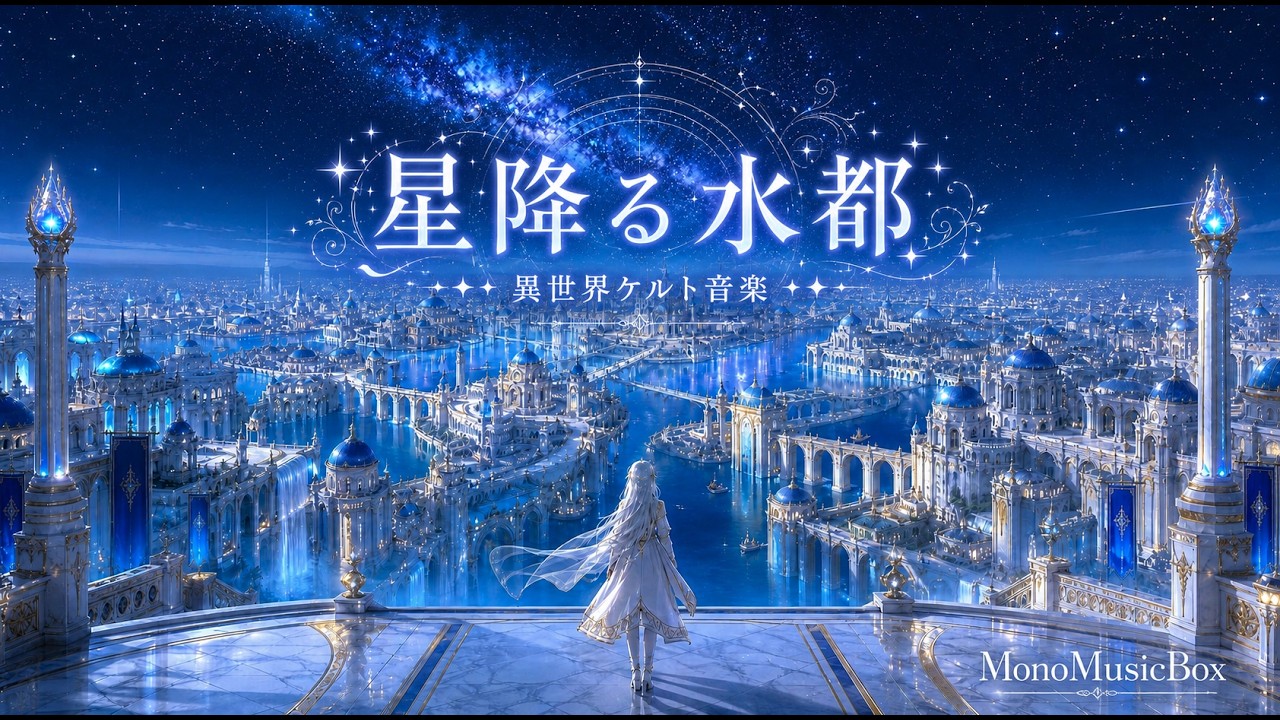 【異世界ケルト音楽/Celtic Music】星降る水都 -星明かりに包まれる運河で過ごす2時間-【作業用/勉強用/睡眠用】