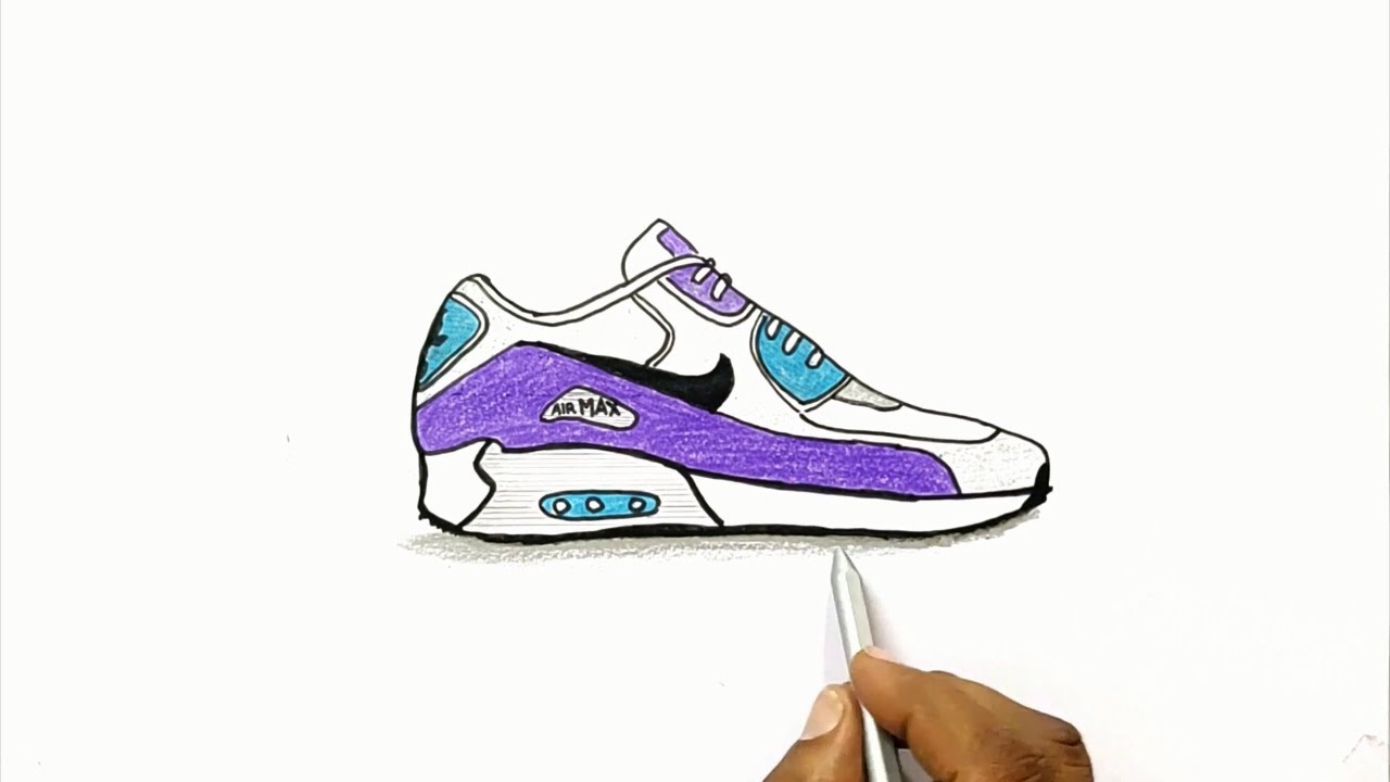 How to Draw Nike Air Max 90 - YouTube