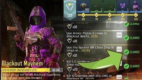 Call Of Duty Mobile Use the Spotter BR Class Chip 10 times in Blackout Warfare Playlist Matches