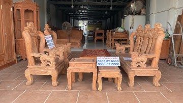 Bộ Minh Quốc Nghê Cột 12 Gỗ Hương Đá. Chi Ân Khách Hàng Giá Cực Êm