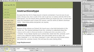 4 Property Inspector in Adobe Dreamweaver