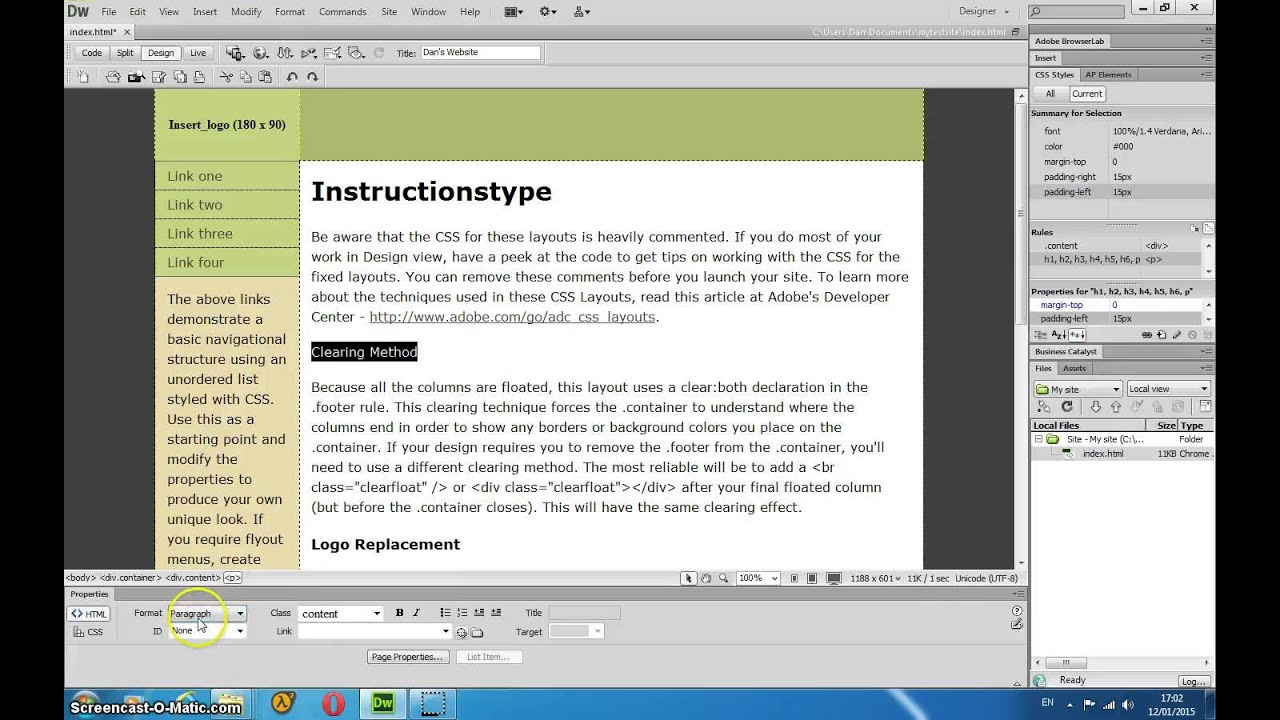 4 Property Inspector in Adobe Dreamweaver - YouTube