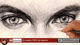 ... this video tutorial shows you how to draw both eyes. easy drawing
for all levels. learn eyes realistic front view...