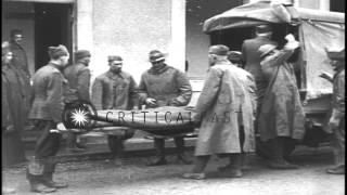 An American Expeditionary Force hospital train waiting for wounded soldiers in To...HD Stock Footage