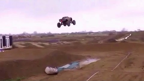 Traxxas X-maxx v1 8s slow-mo jumps and on-board footage