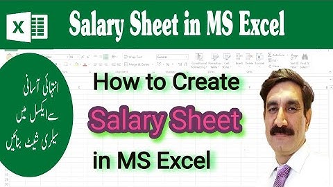 How to Create a Salary Sheet in MS Excel | MS Excel Tutorial in Urdu Hindi