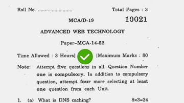 2019 KUK MCA 5th Sem Advance Web Technology Question Paper