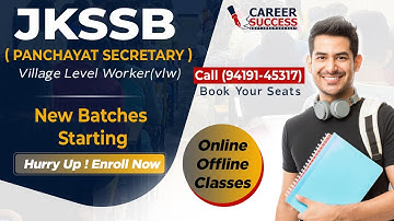 JKSSB VLW Coaching in Jammu, JKSSB Village Level Worker | JKSSB Panchayat Secretary Classes in Jammu