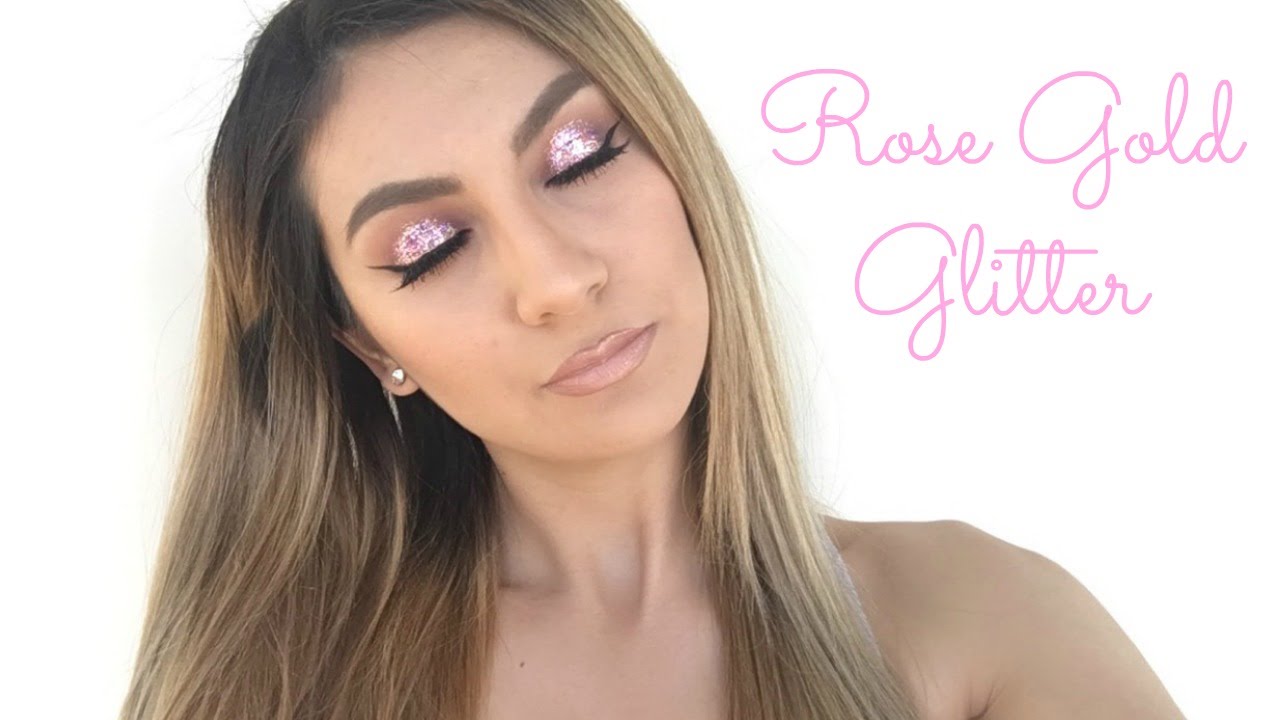 NYX Rose Gold Glitter Makeup Tutorial YouTube