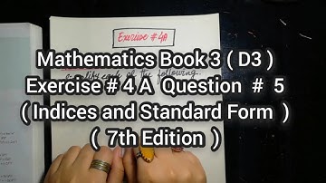 Mathematics Book 3 (D3) |  7th Edition | Exercise # 4 A | Q # 5 | Ifra Syed | in Urdu\Hindi