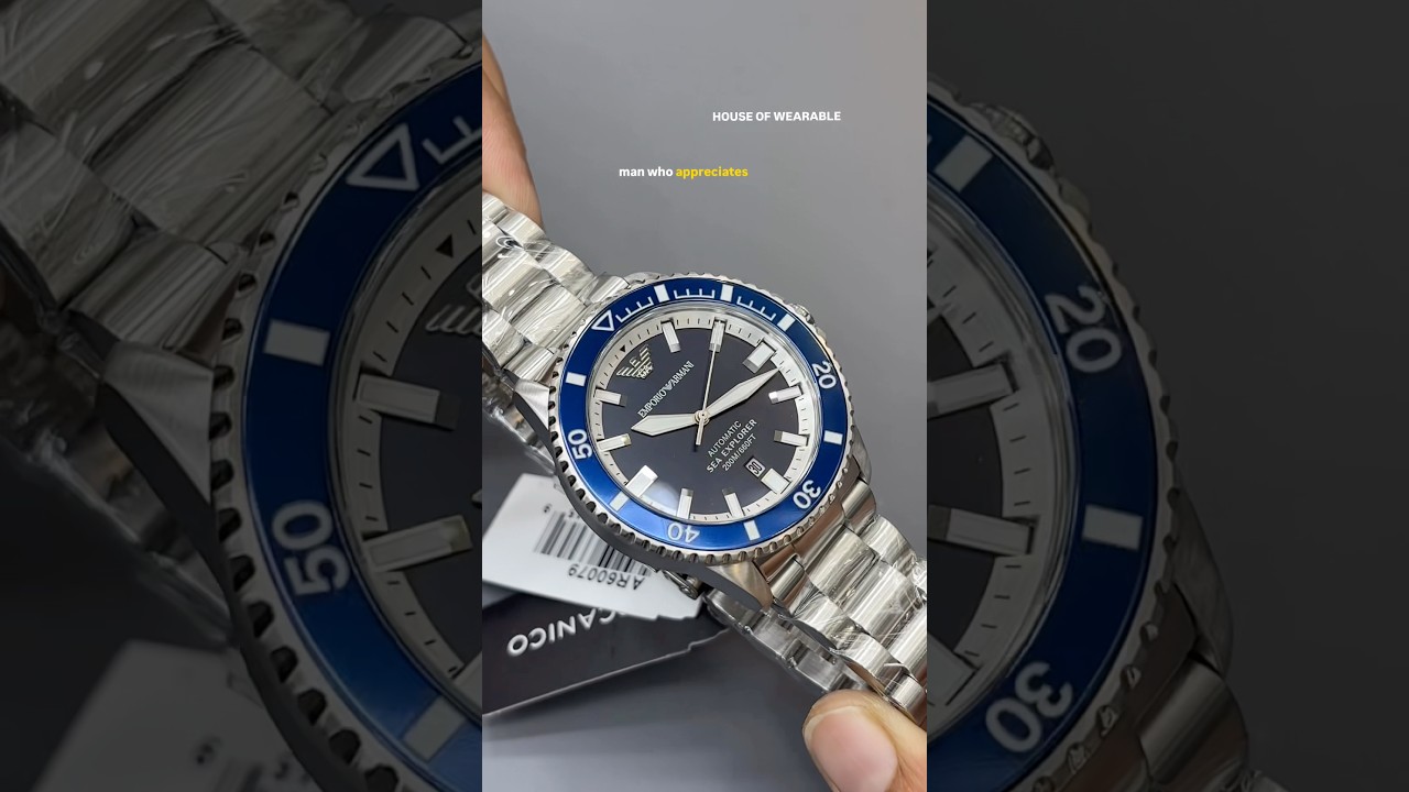 Emporio Armani Automatic 42 mm Blue Dial Stainless Steel Analogue Wrist Watch for Men - 