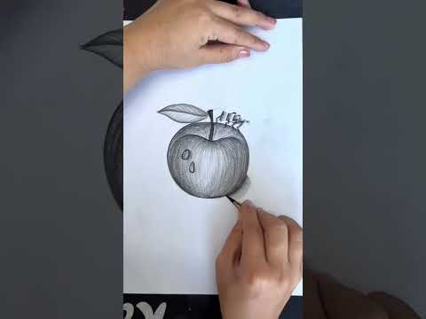 😱Super Easy #apple #drawing #charcoaldrawing #art #asmr