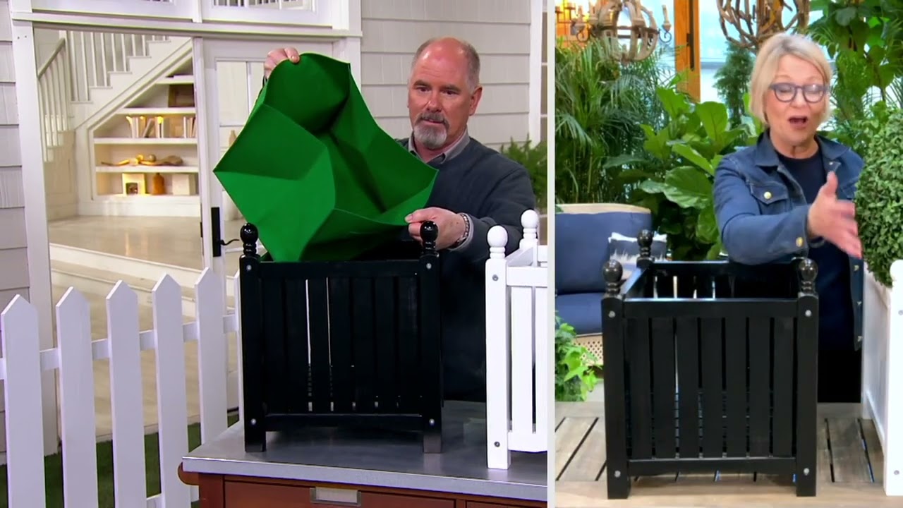 Barbara King 18" Square Planter with Fabric Liner on QVC