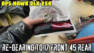 [E4] Front Rear sprocket change 17/45 (428 chain) RPS Hawk DLX top speed