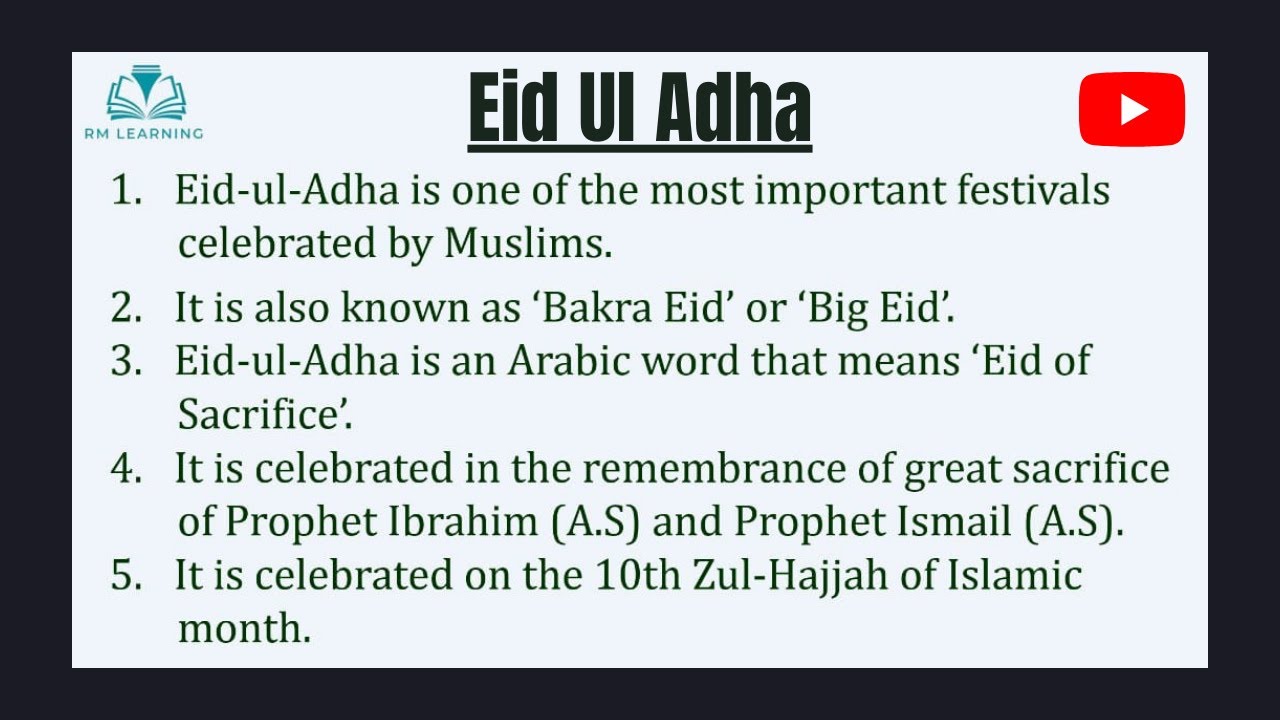 Essay on Eid ul Adha in English | 10 lines on Eid ul Adha | Eid ul Adha Essay in English