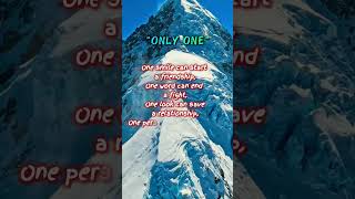 Only One ☝ motivational quotes in English #changeyourmindsetchangeyourlife #quotes #motivation
