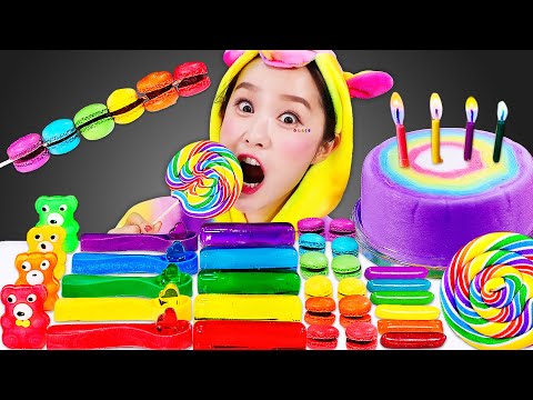 基尼獨角獸的彩虹甜點吃播秀！???????? ASMR Rainbow desserts Mukbang